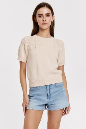 ELSIE TOP ALABASTER CROCHET