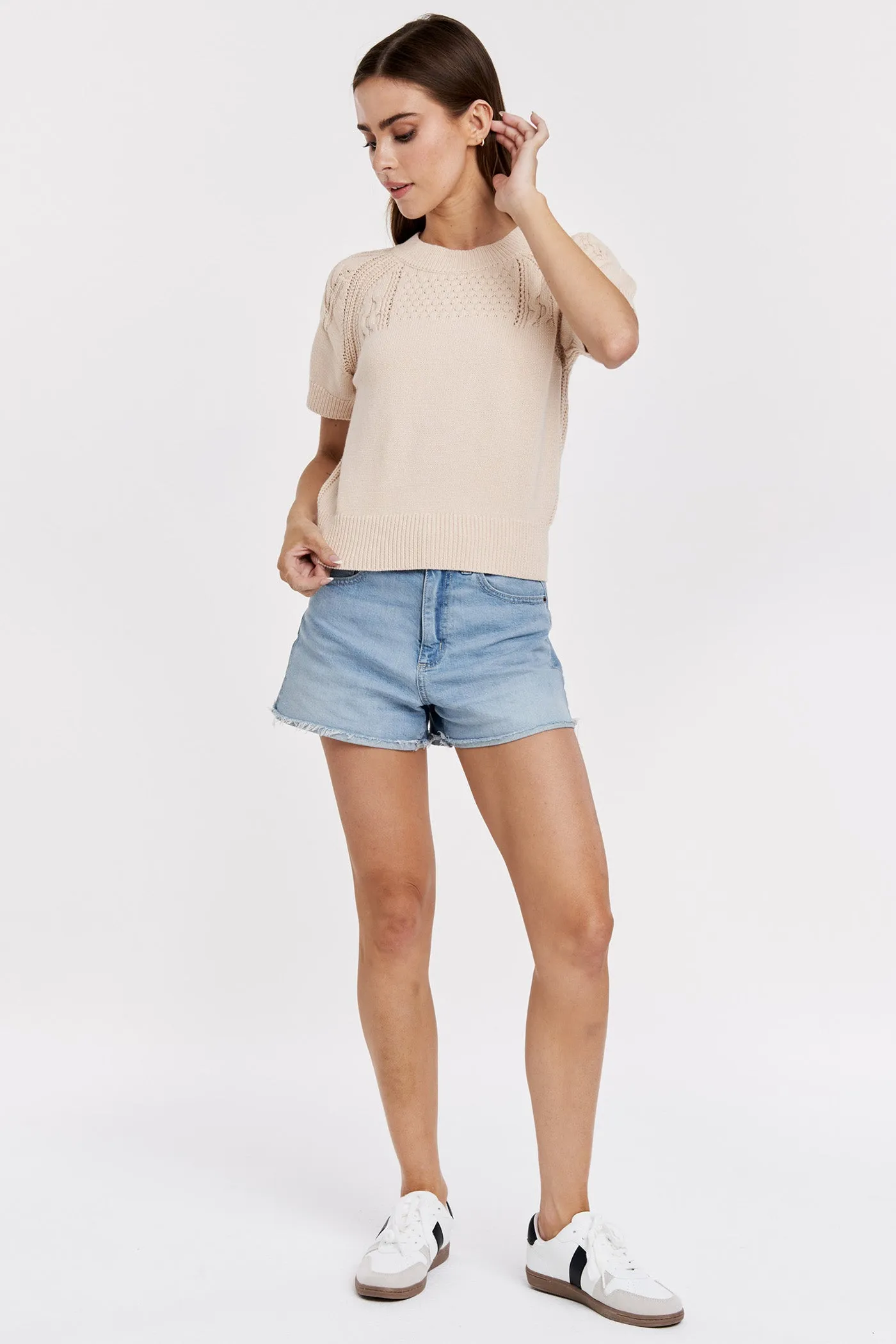 ELSIE TOP ALABASTER CROCHET