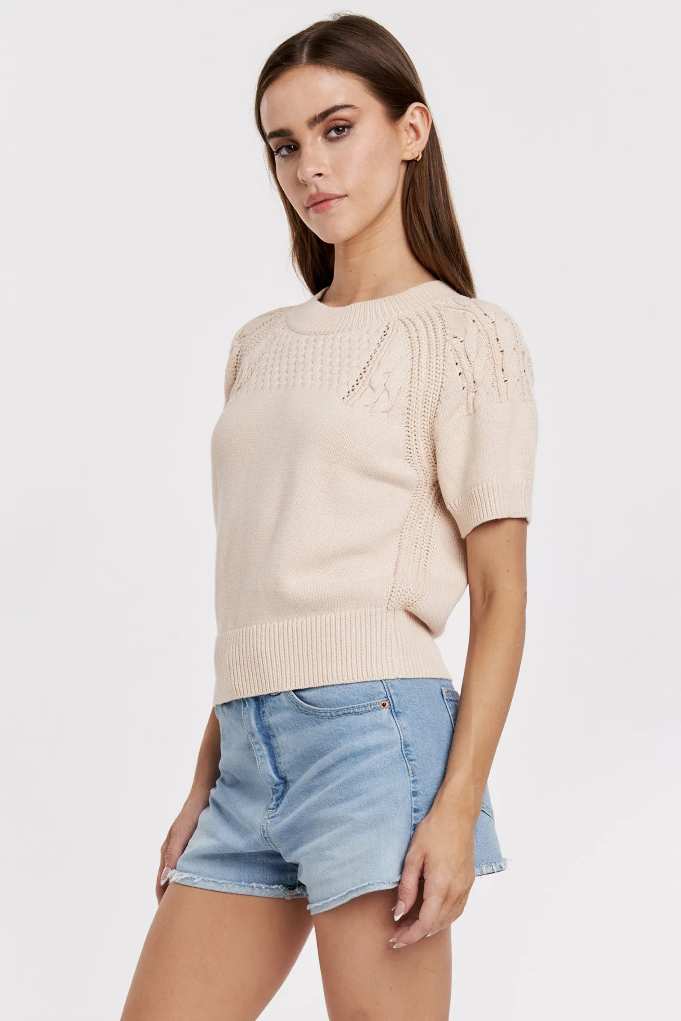 ELSIE TOP ALABASTER CROCHET