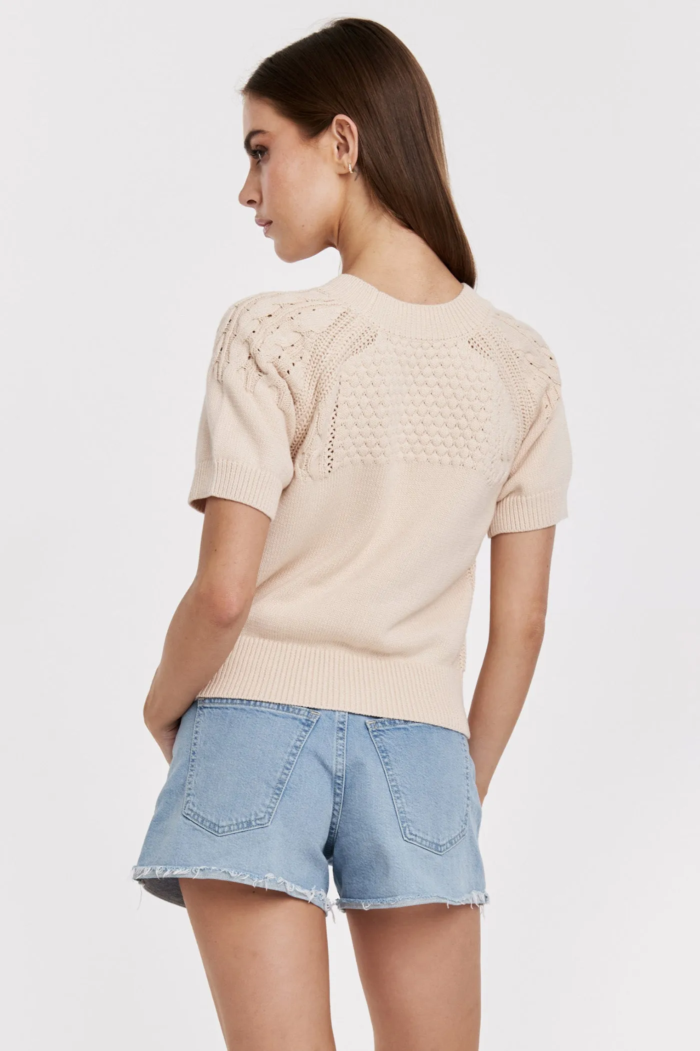 ELSIE TOP ALABASTER CROCHET