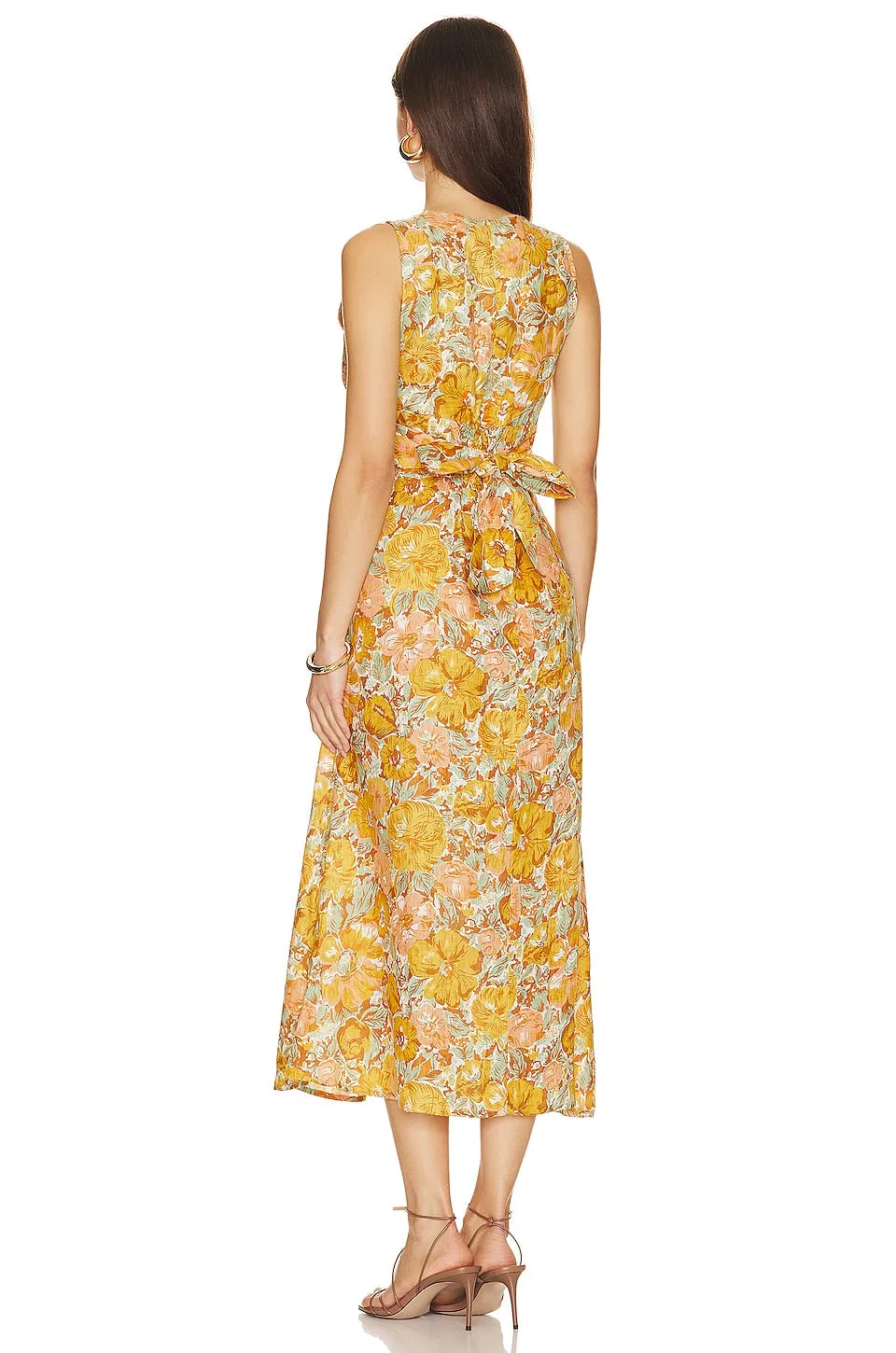 FAITHFULL THE BRAND Venere Midi Dress in Junie Floral Print