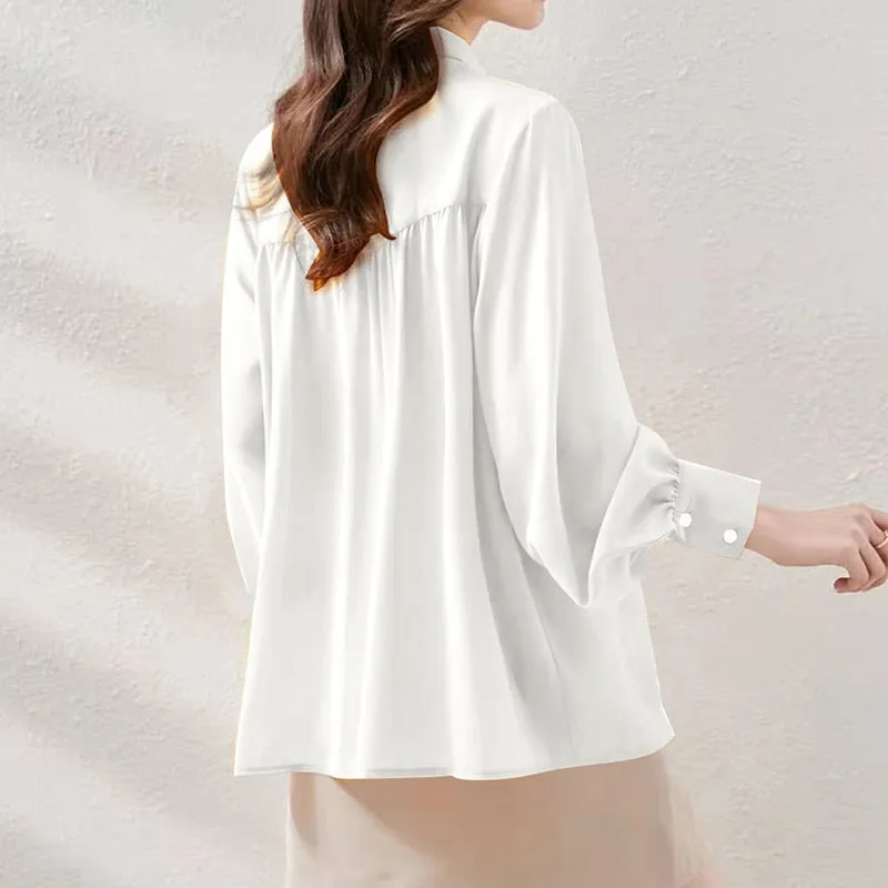 FashionSierra - Elegant Fashion Polo Neck Solid Blouse