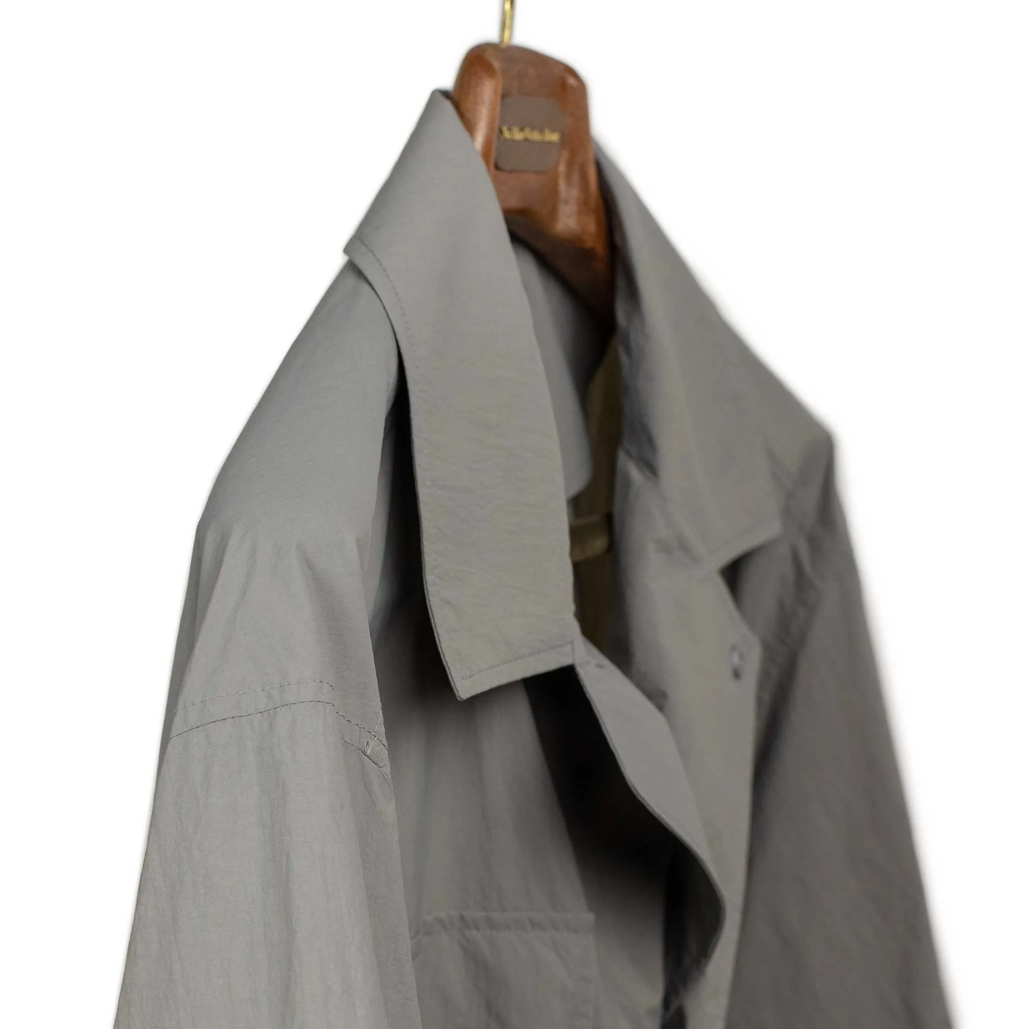 Field shirt jacket in steel grey nylon taslan