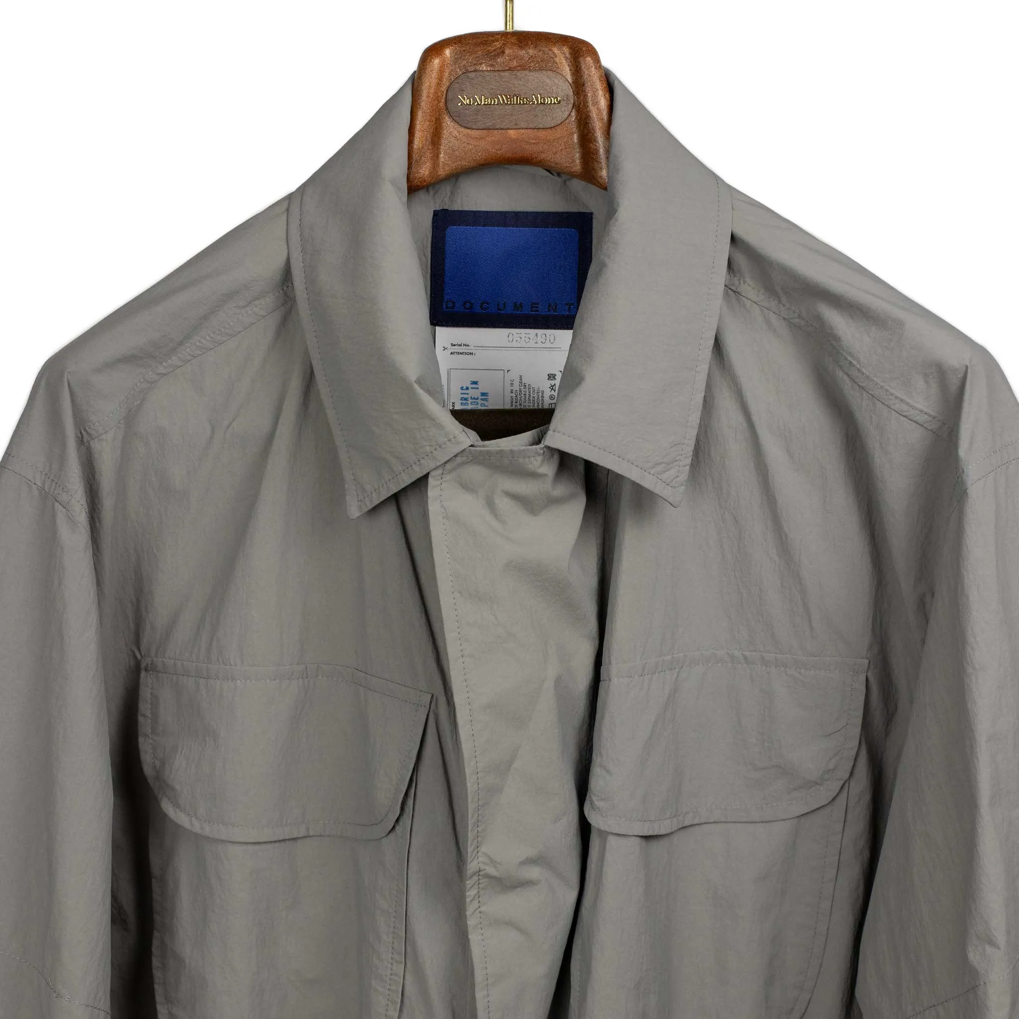 Field shirt jacket in steel grey nylon taslan