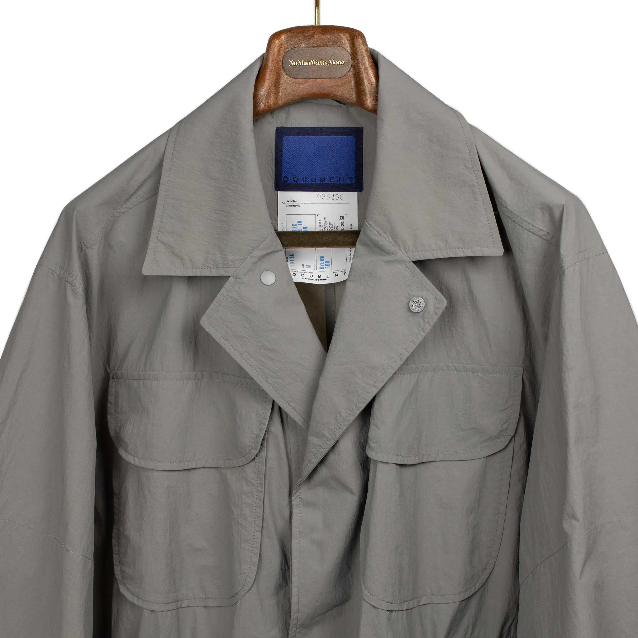 Field shirt jacket in steel grey nylon taslan