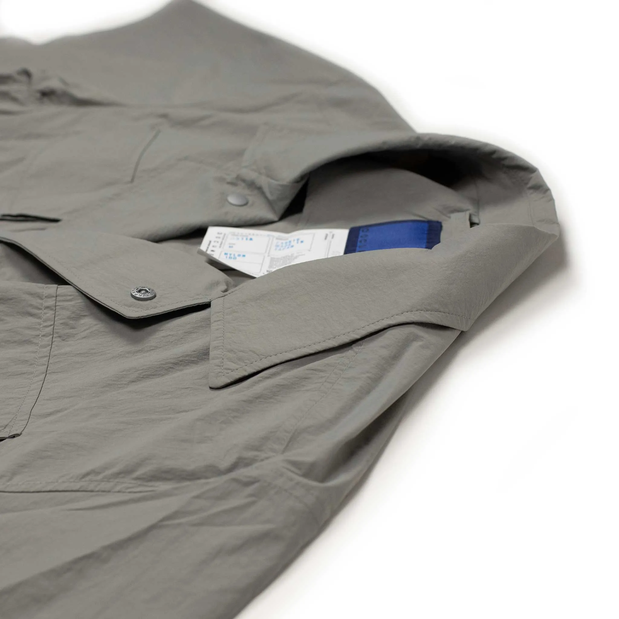 Field shirt jacket in steel grey nylon taslan
