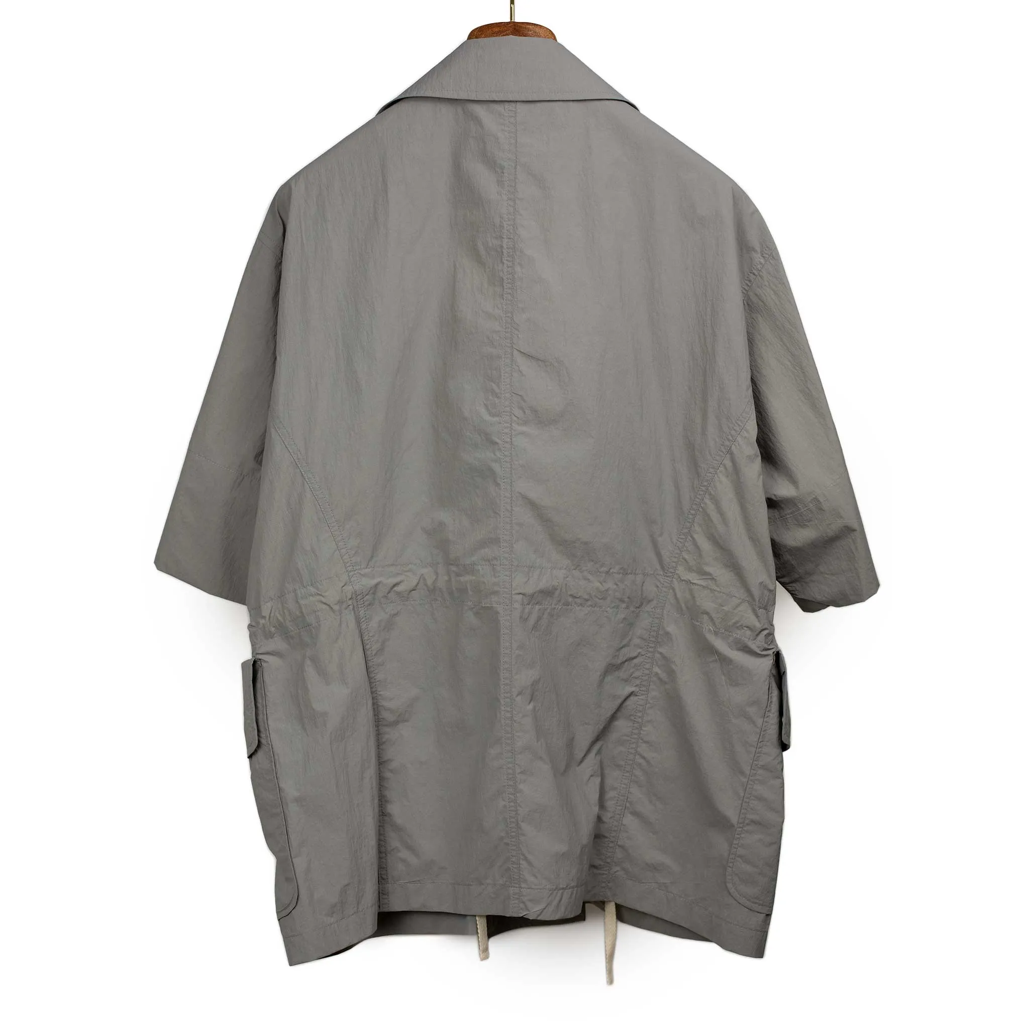 Field shirt jacket in steel grey nylon taslan