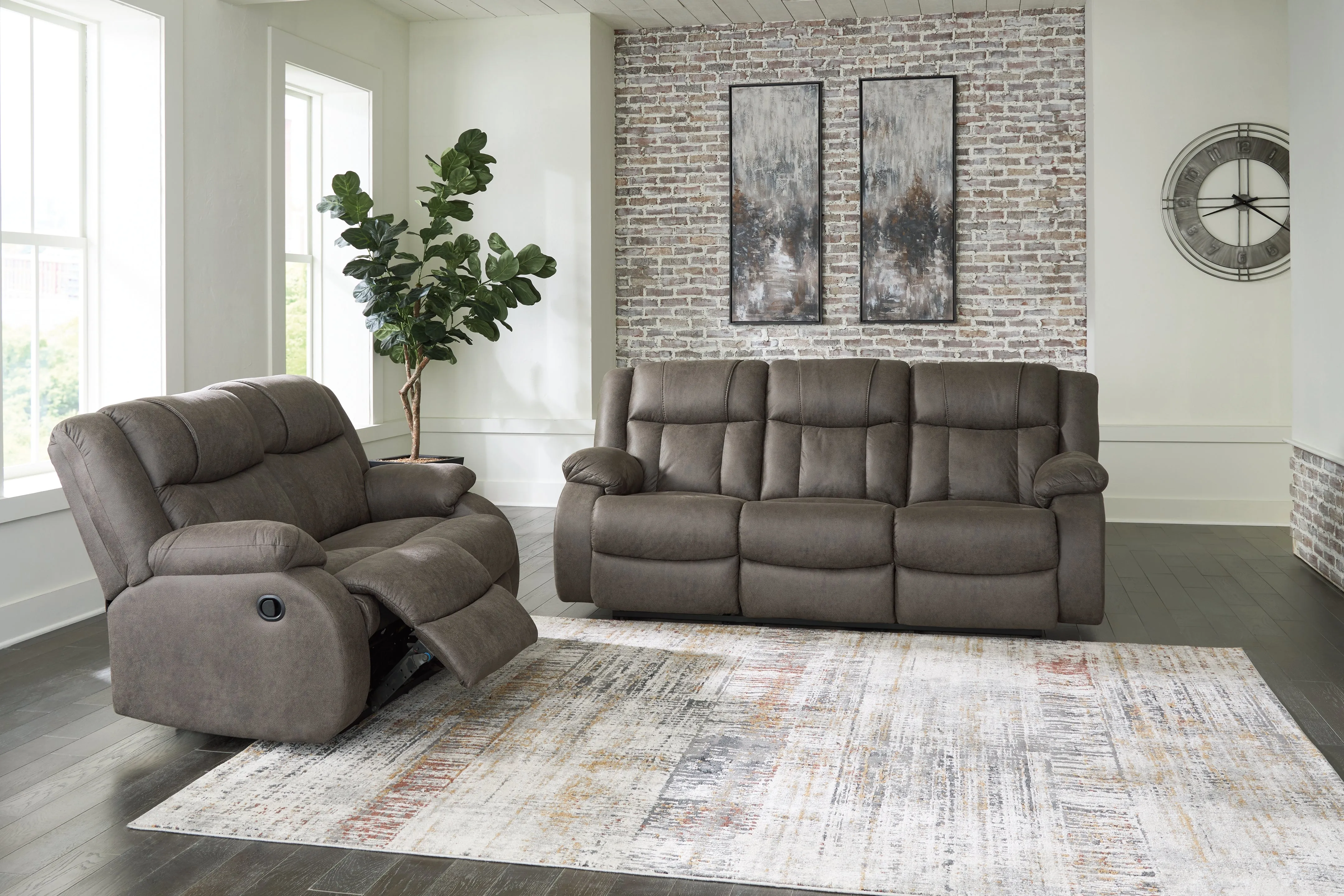First Base Sofa, Loveseat and Recliner in Gunmetal