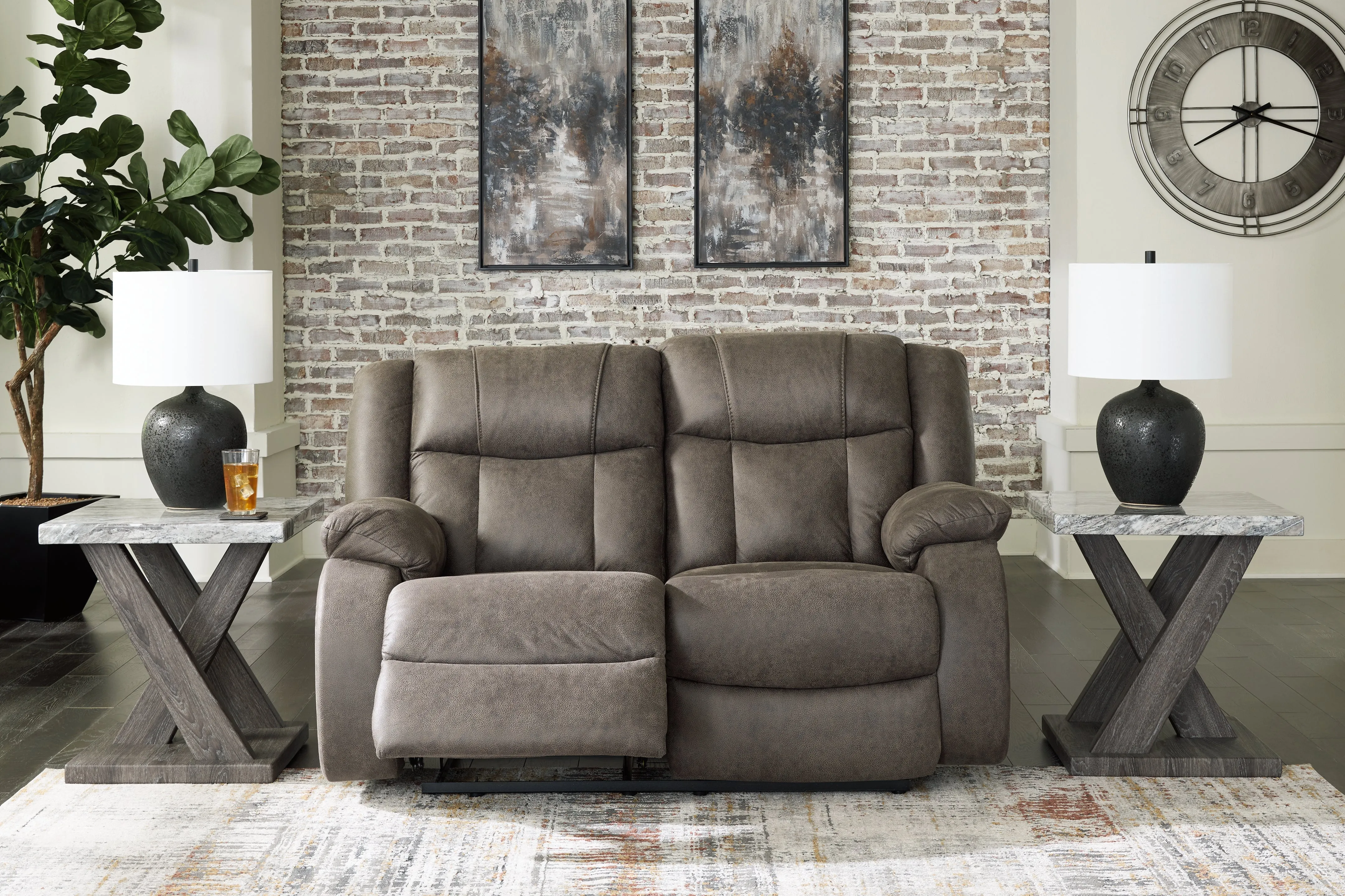 First Base Sofa, Loveseat and Recliner in Gunmetal