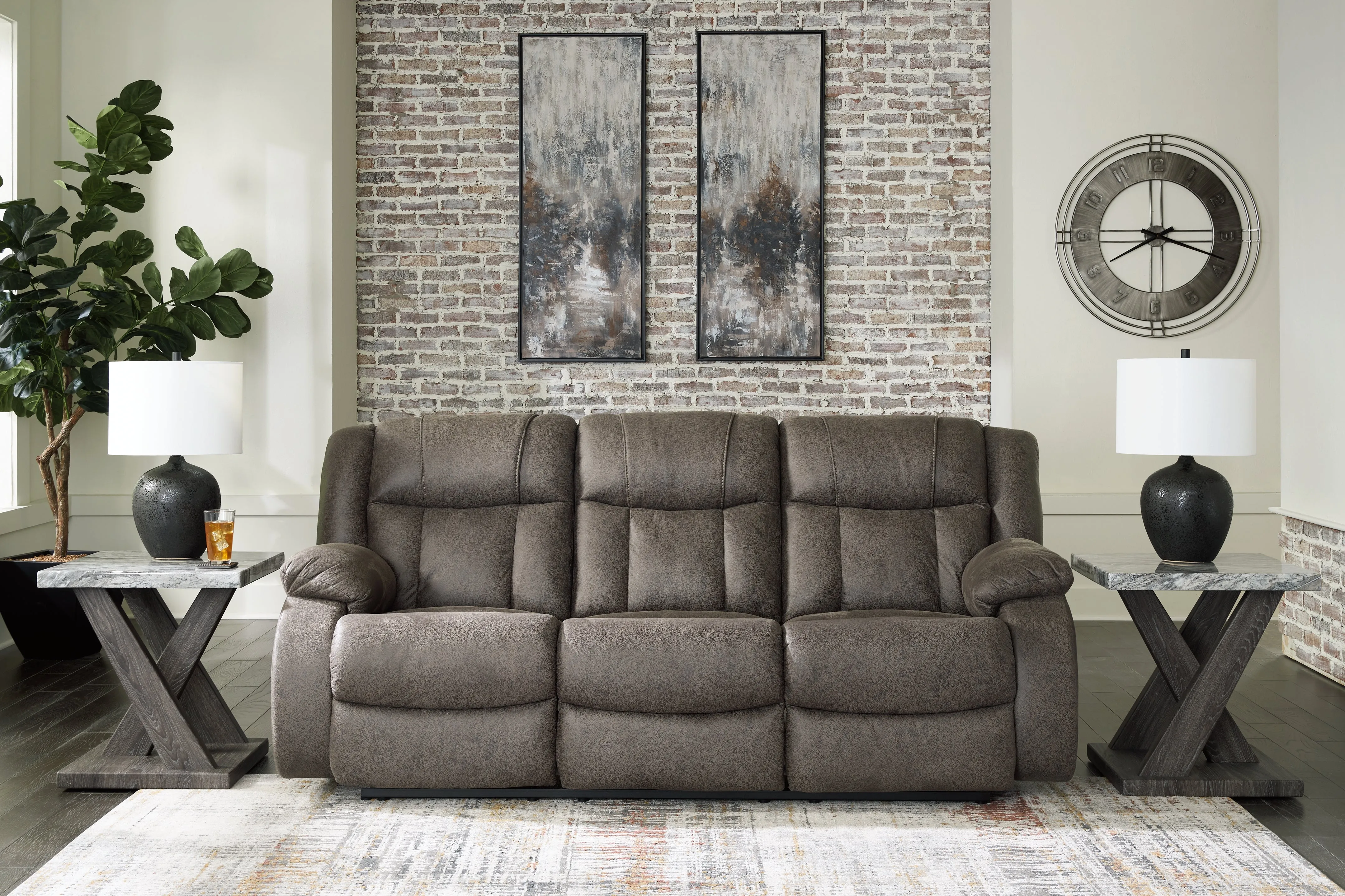 First Base Sofa, Loveseat and Recliner in Gunmetal