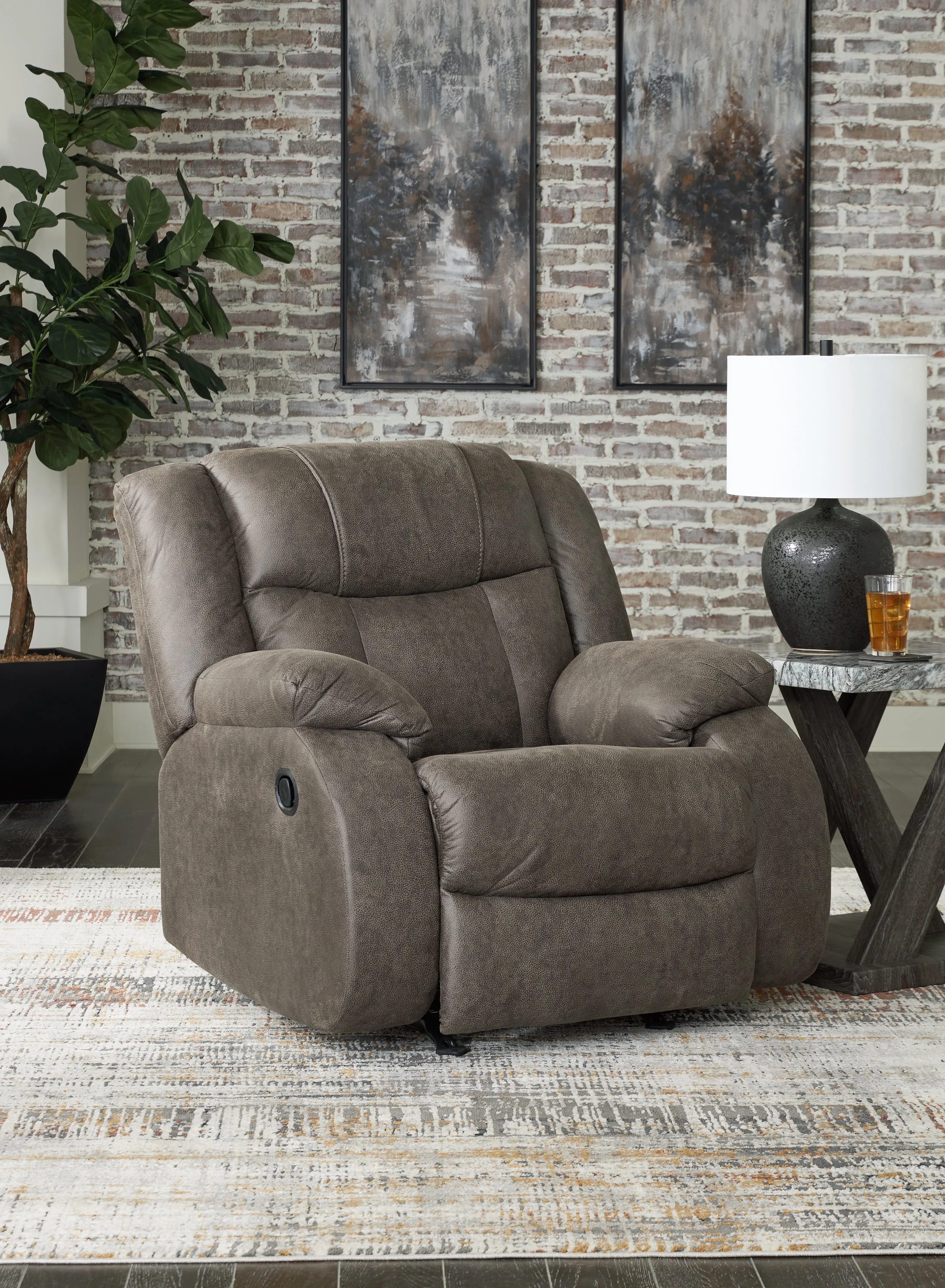 First Base Sofa, Loveseat and Recliner in Gunmetal