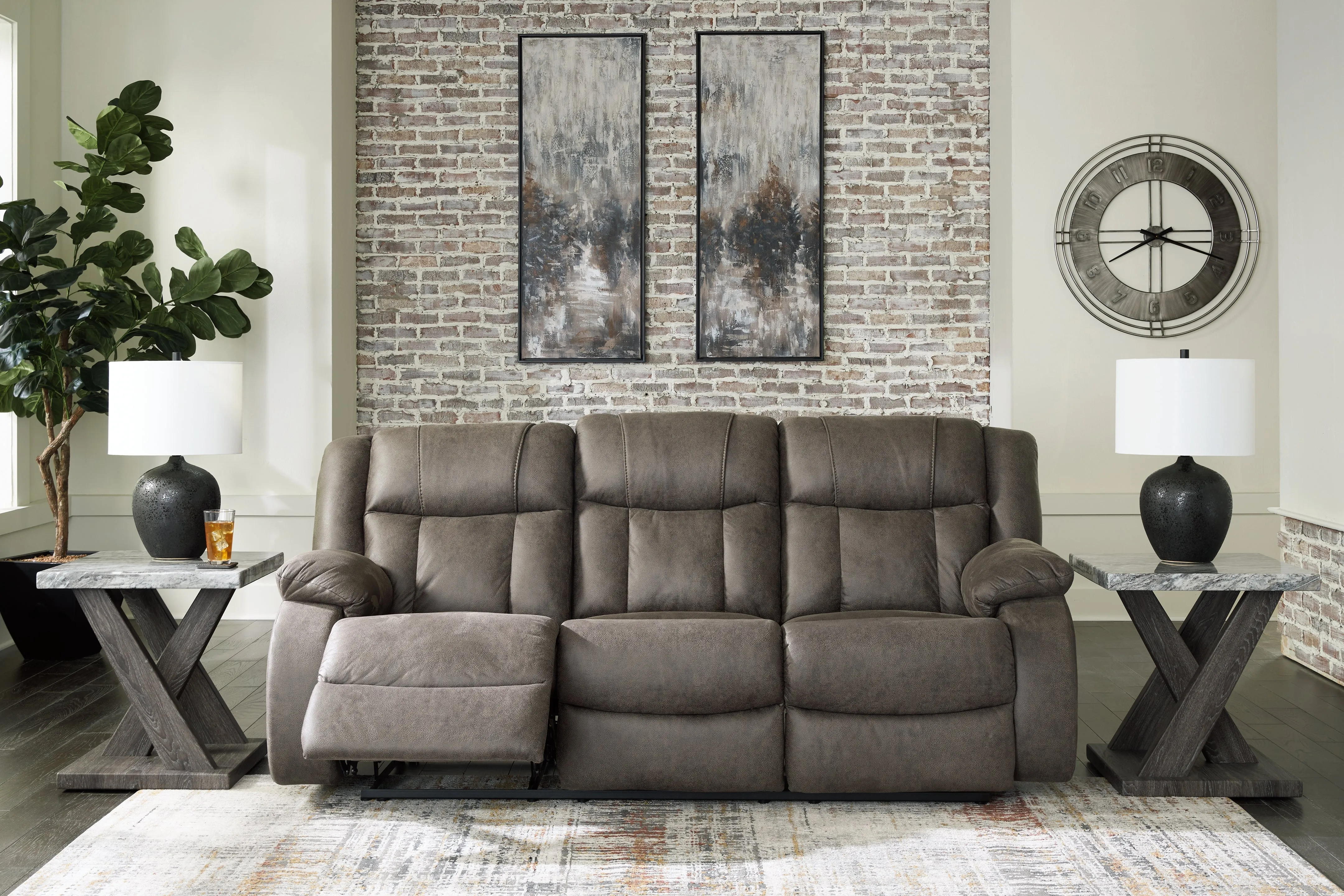 First Base Sofa, Loveseat and Recliner in Gunmetal