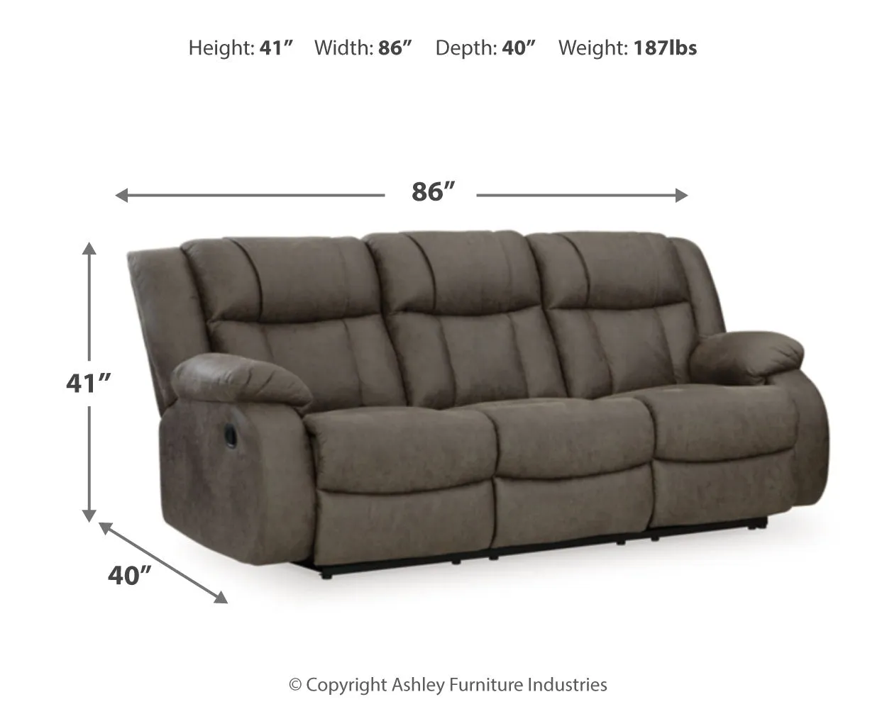First Base Sofa, Loveseat and Recliner in Gunmetal