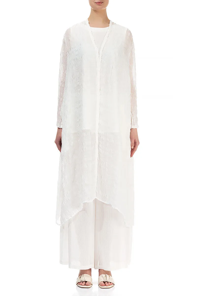 Flowy White Light Silk Jacket