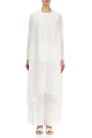 Flowy White Light Silk Jacket