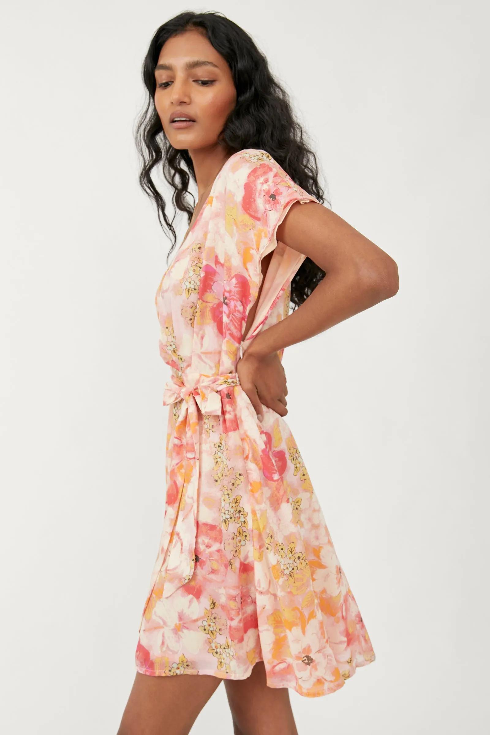 Free People Freddy Tie Mini Dress in Fruit Punch