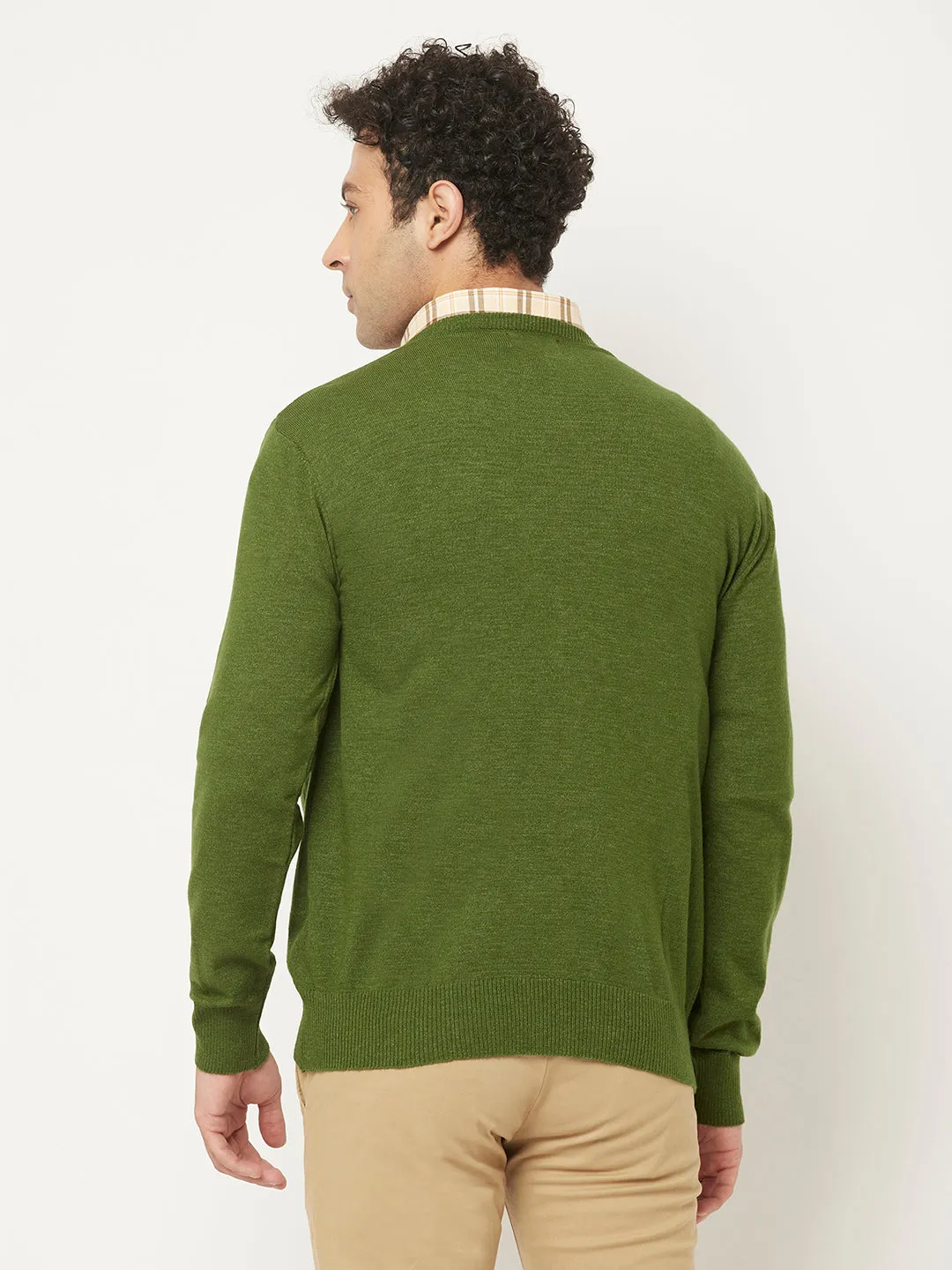 Green Sweater in Relaxed Fit