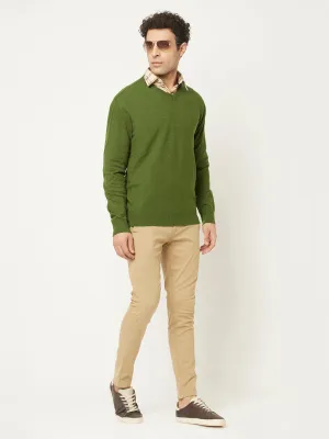 Green Sweater in Relaxed Fit