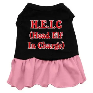 Head Elf in Charge Screen Print Dress Black with Pink Sm (10)