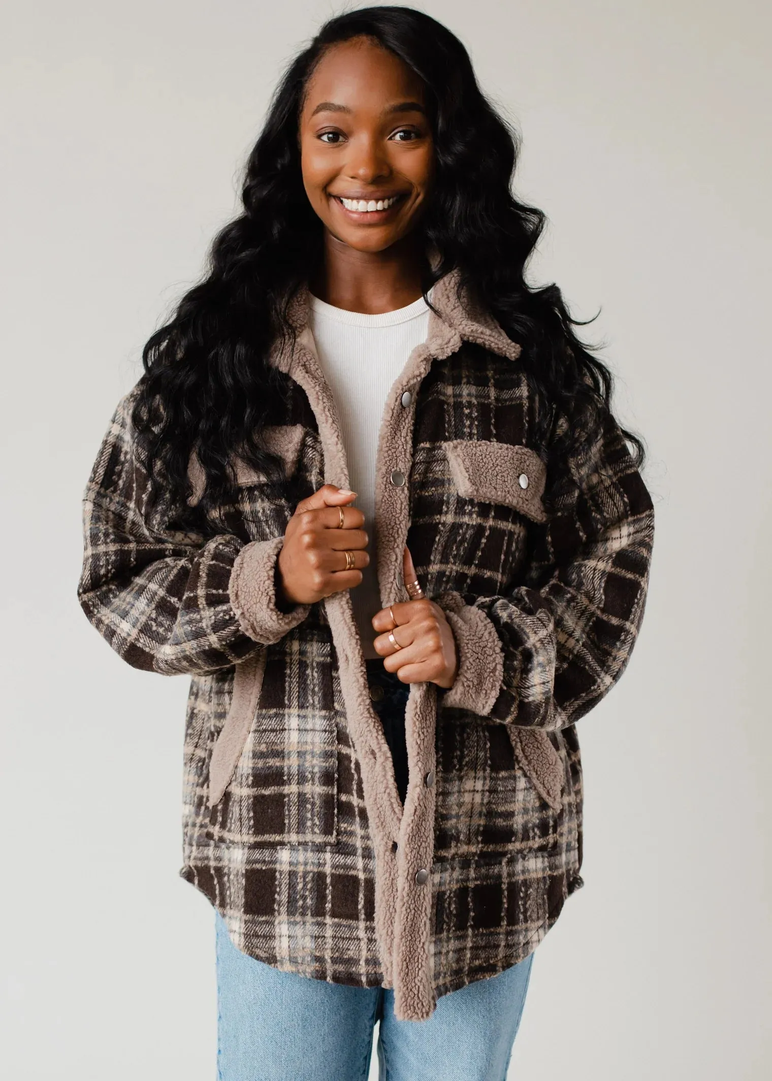 Huxley Plaid Jacket in Brown and Tan