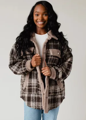 Huxley Plaid Jacket in Brown and Tan