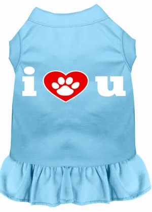 I Heart You Screen Print Dress Baby Blue Xl