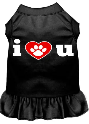 I Heart You Screen Print Dress Black Xl