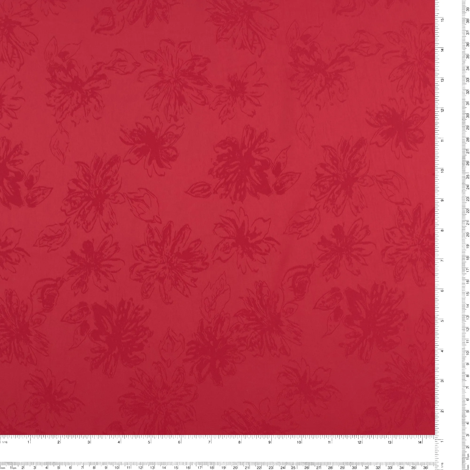 Jaquard flowers - LAURA - Red