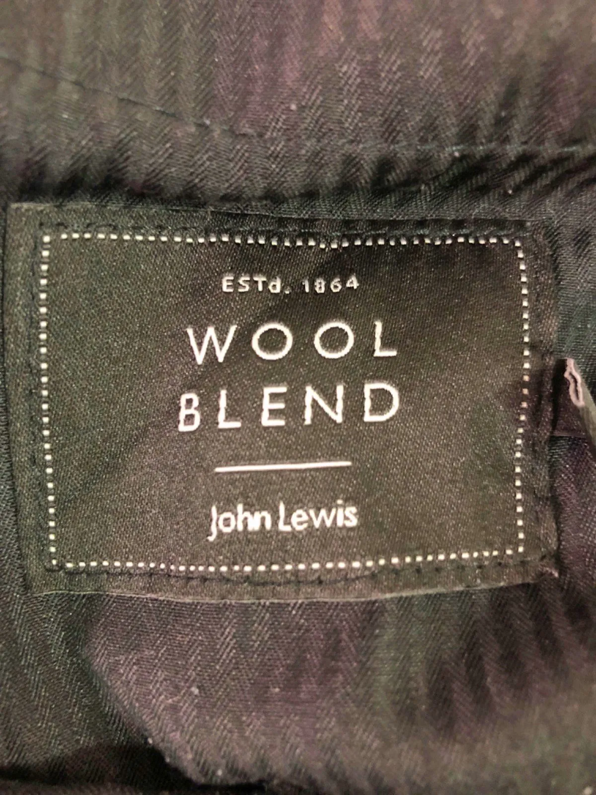 John Lewis Black Wool Blend Trousers 32L