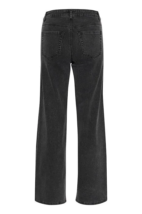 KAkarla HighWaist Flared Jeans - Black Washed Denim