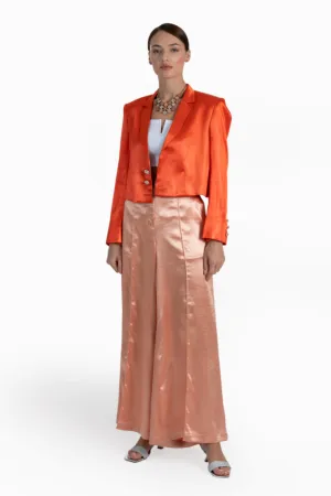 Kyra Orange Satin Crepe Co-Ord Set