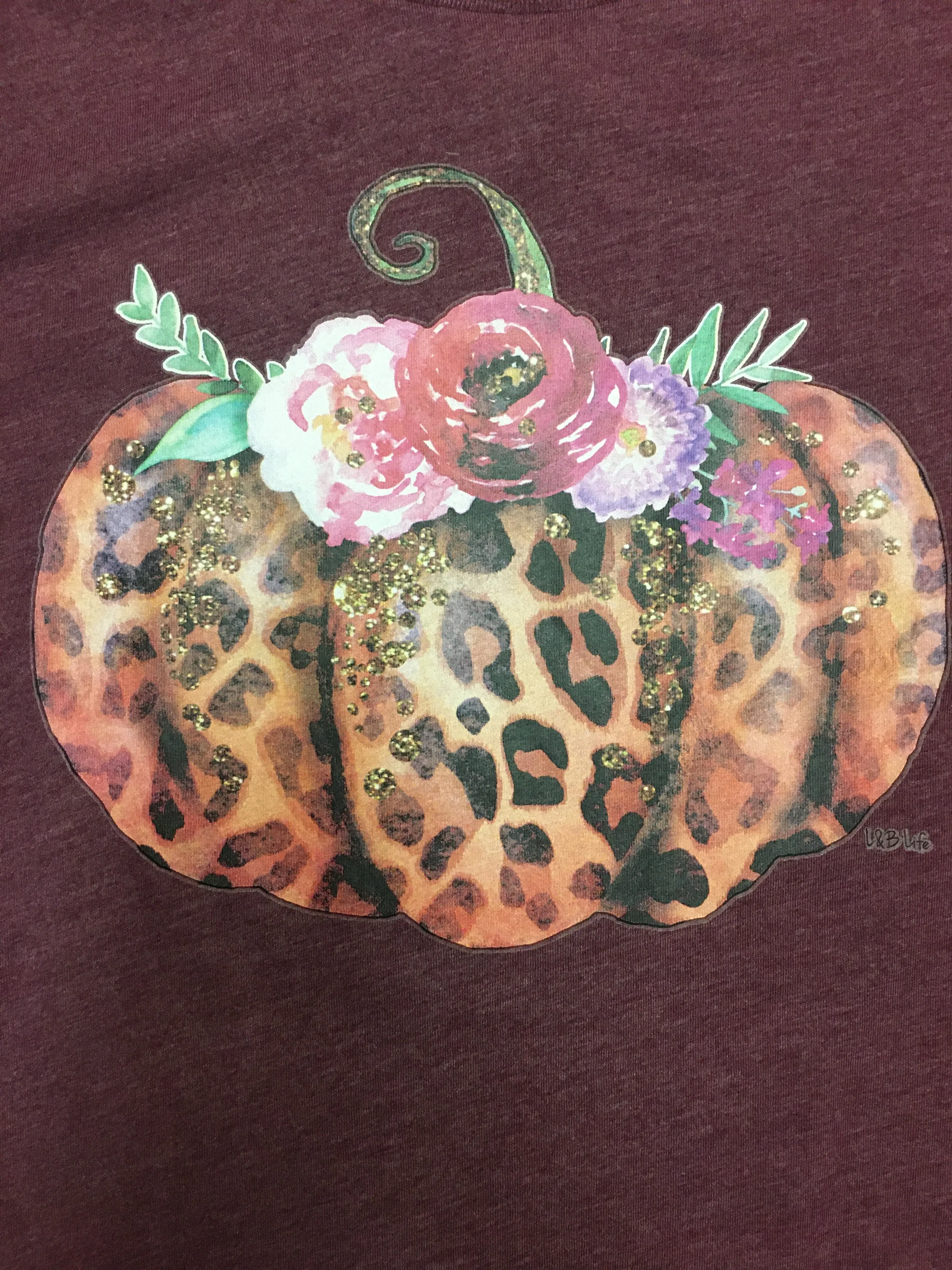 L And B Tees Plum Leopard Pumpkin