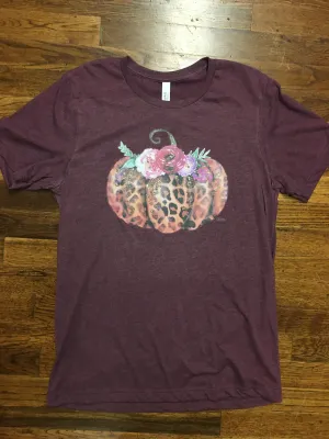 L And B Tees Plum Leopard Pumpkin