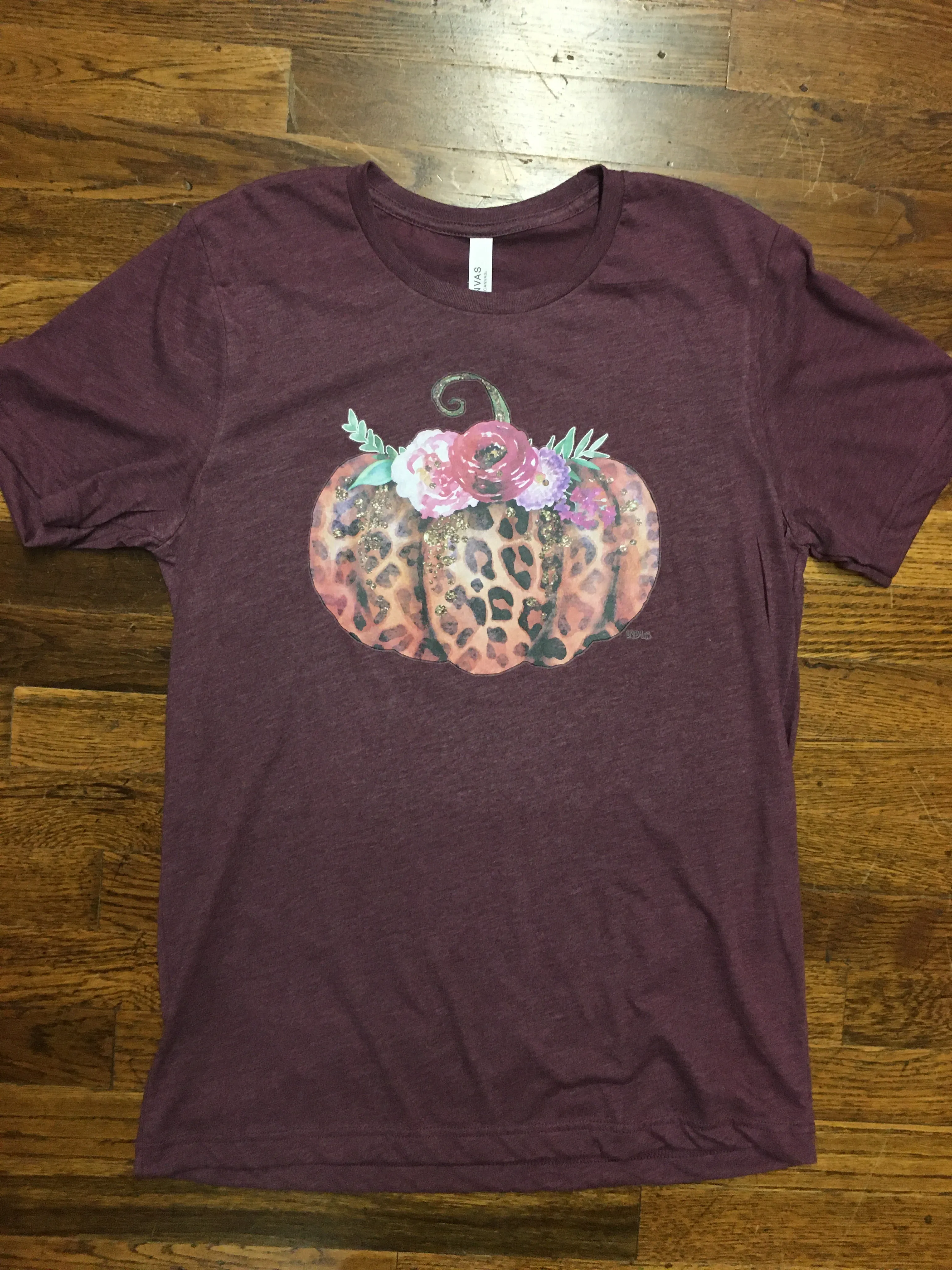 L And B Tees Plum Leopard Pumpkin