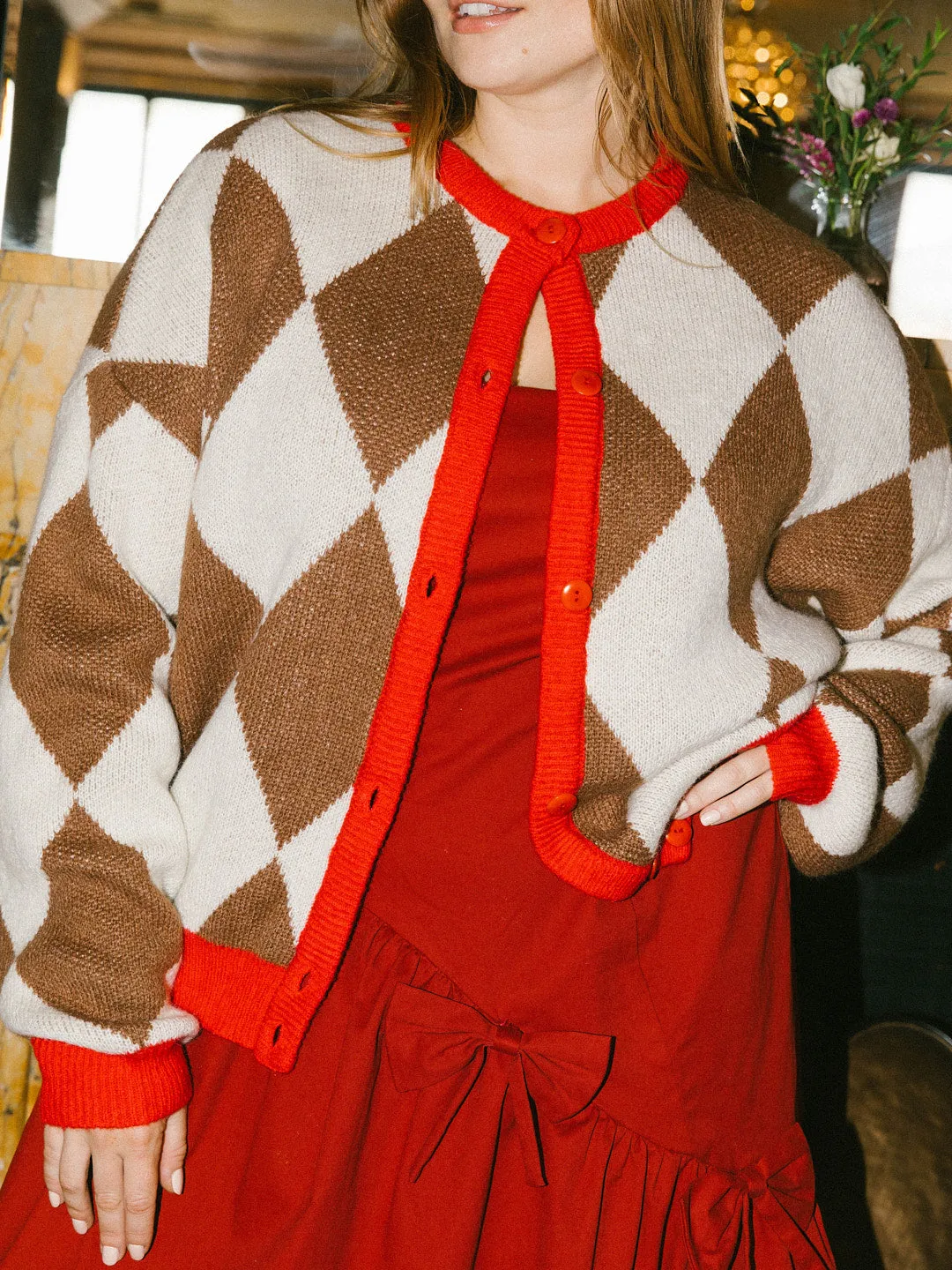 Lauda Cardi - Brown Argyle