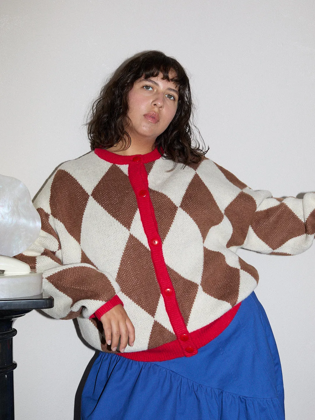 Lauda Cardi - Brown Argyle