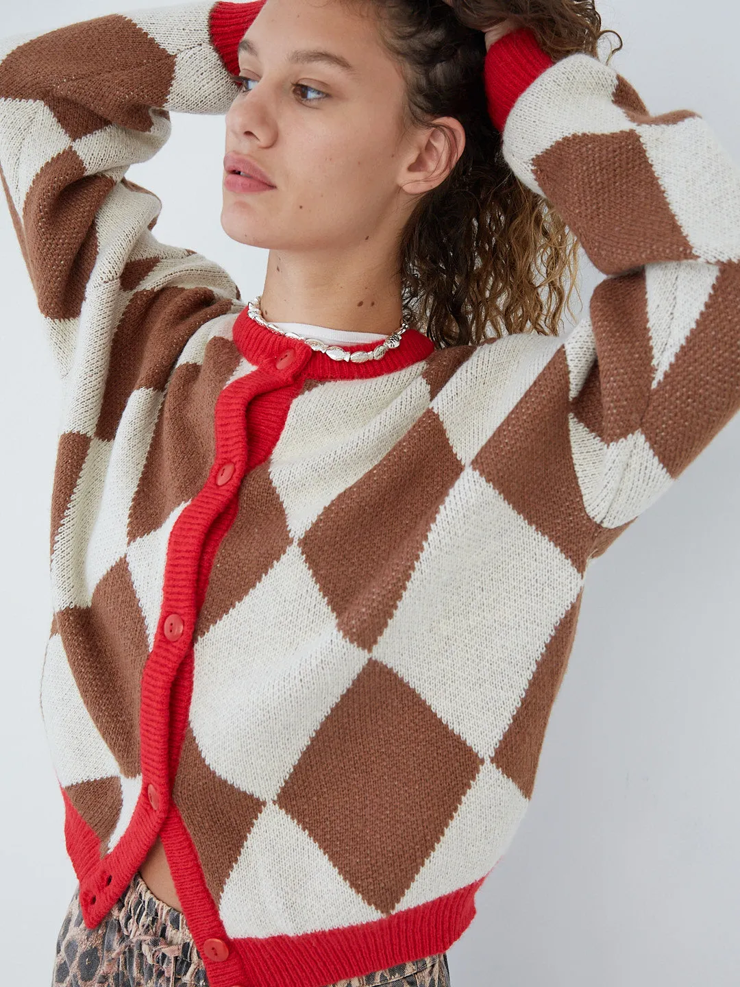 Lauda Cardi - Brown Argyle