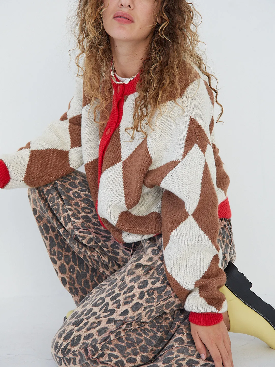 Lauda Cardi - Brown Argyle