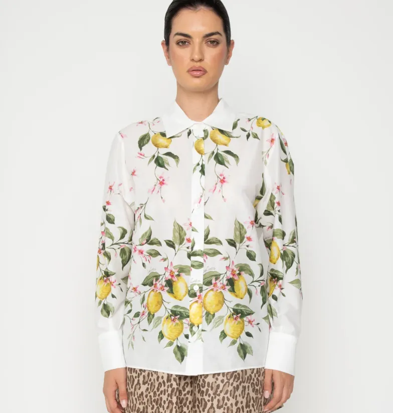 Lavi Timo Blouse White with Lemons