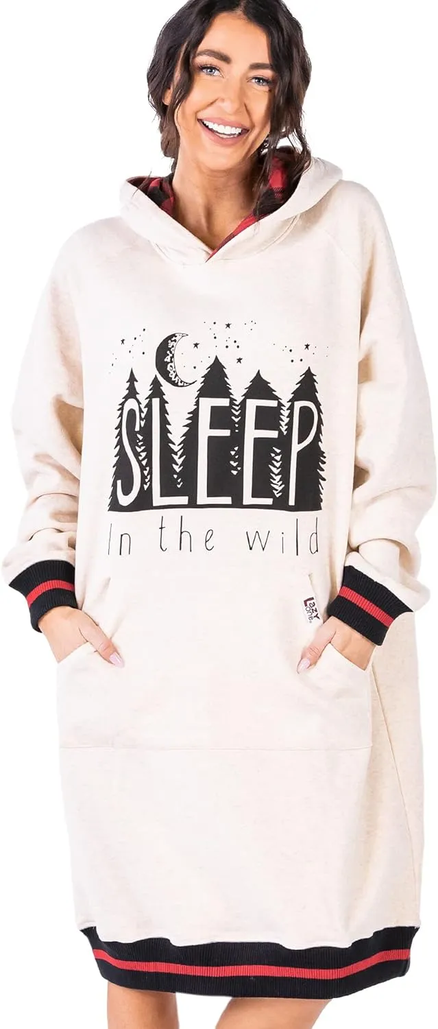 Lazy One Oversized Hoodie Sweatshirt, Comfortable Sleepwear