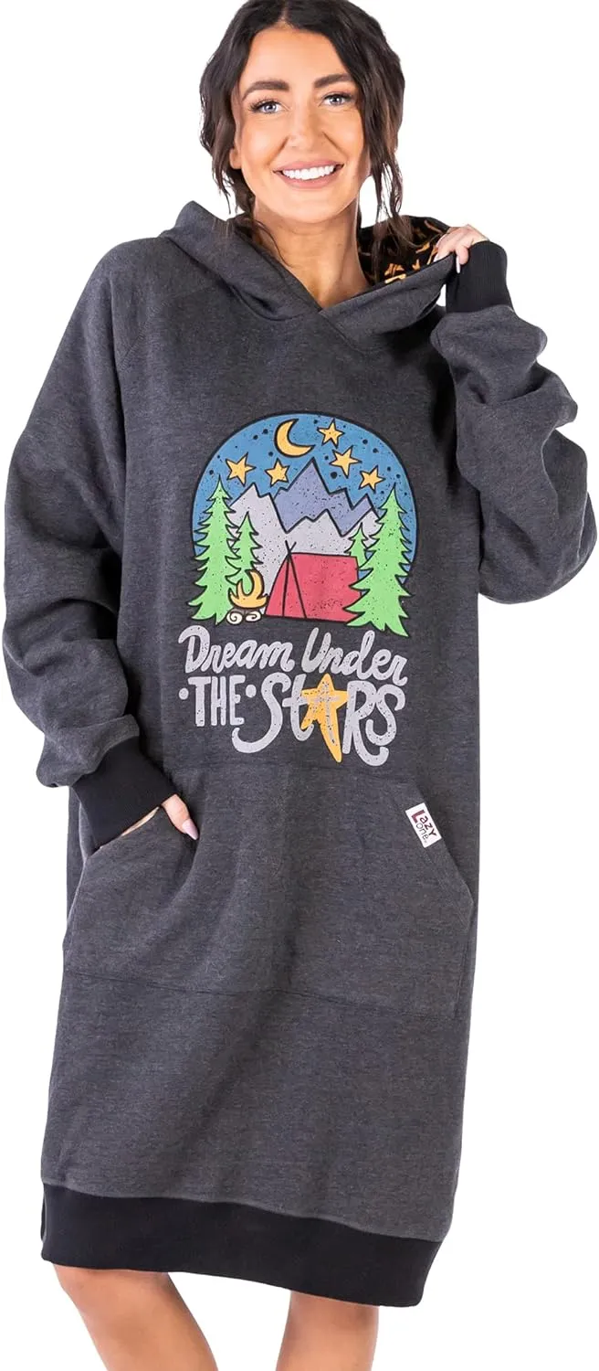 Lazy One Oversized Hoodie Sweatshirt, Comfortable Sleepwear
