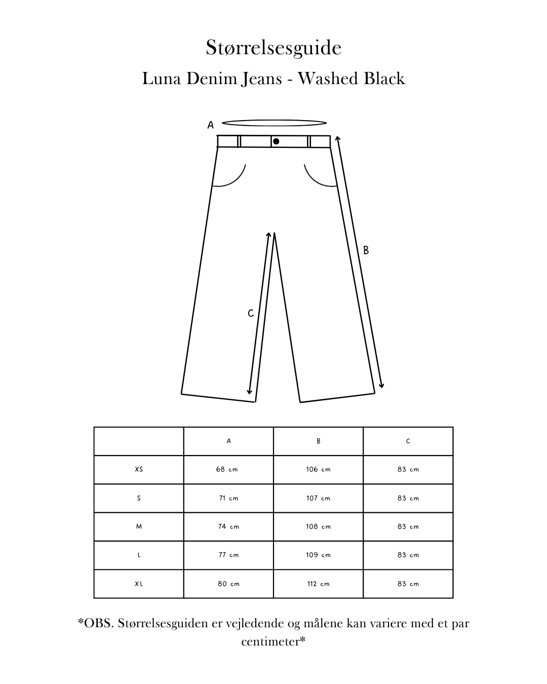 Luna Denim Jeans - Washed Black