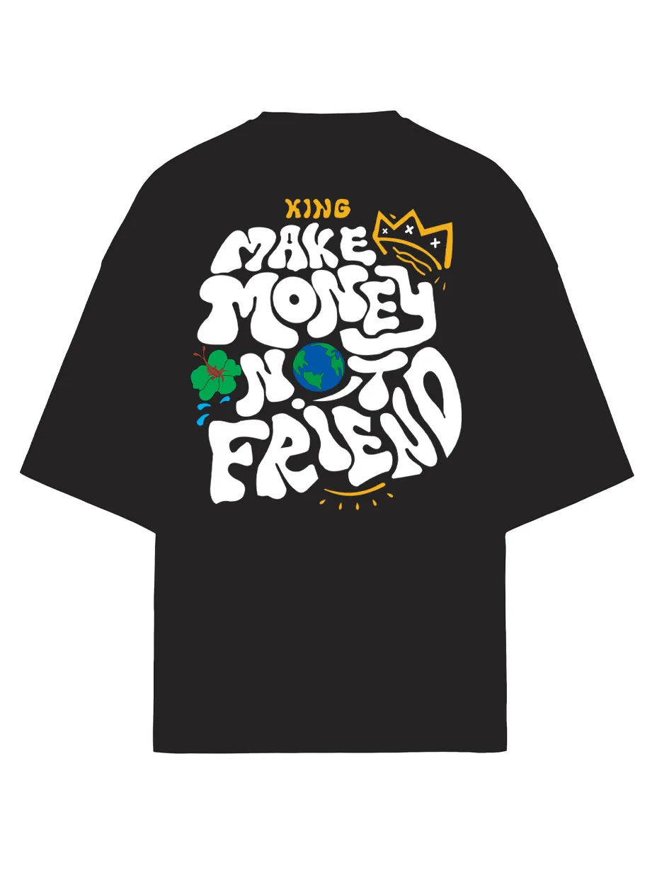 Make Money Not Friend Heavy Weight Plus Size Drop Shoulder T-shirt