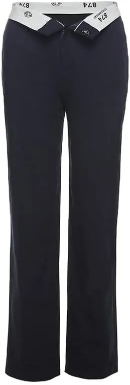 Mandonce Women's Sweatpants Cotton Relaxed Straight-Fit Casual Trousers Fashion High Waist Flap Work Pant