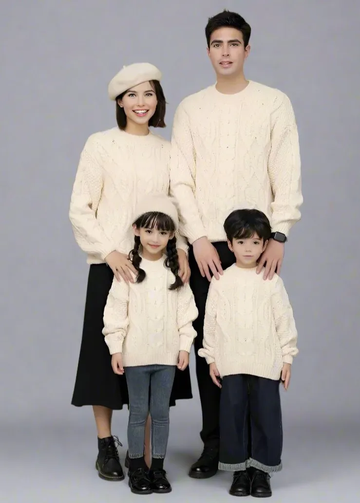 Matching Family Cable Knit Sweaters  Cozy Holiday Outfits