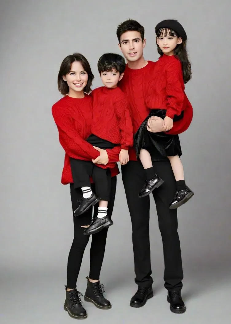 Matching Family Cable Knit Sweaters  Cozy Holiday Outfits
