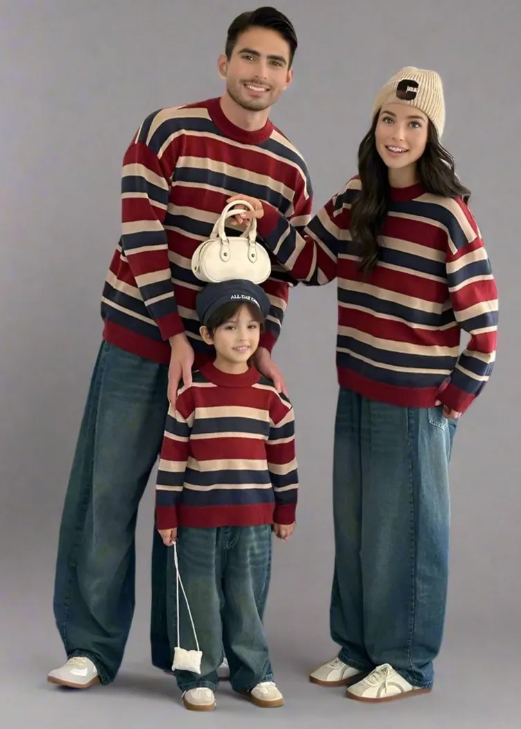 Matching Family Striped Sweaters  Cozy & Stylish Knitwear