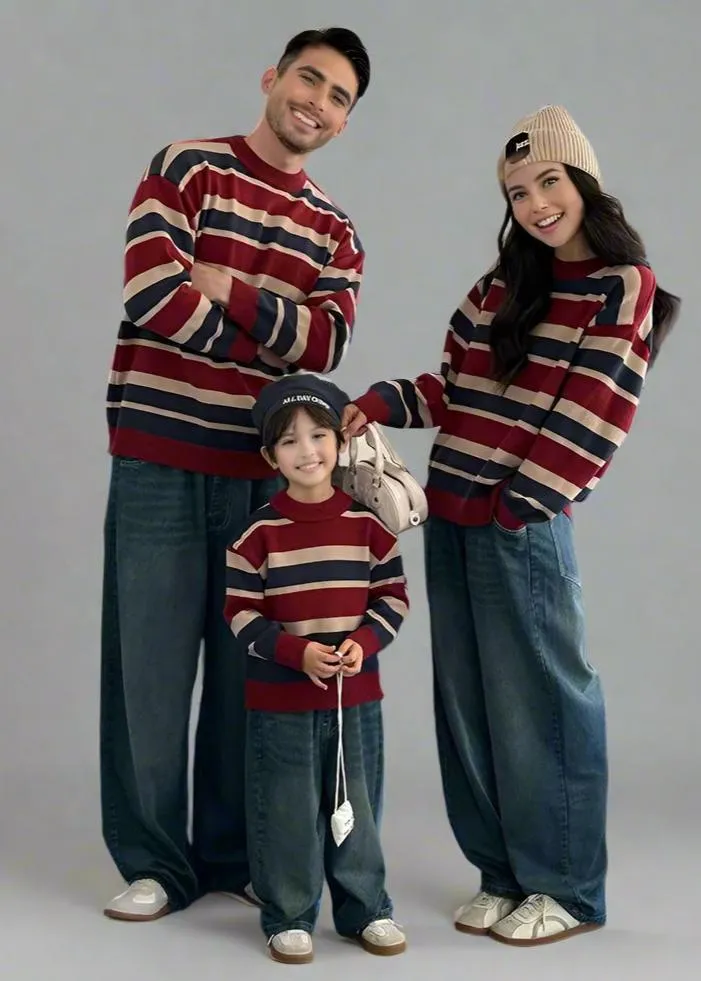 Matching Family Striped Sweaters  Cozy & Stylish Knitwear