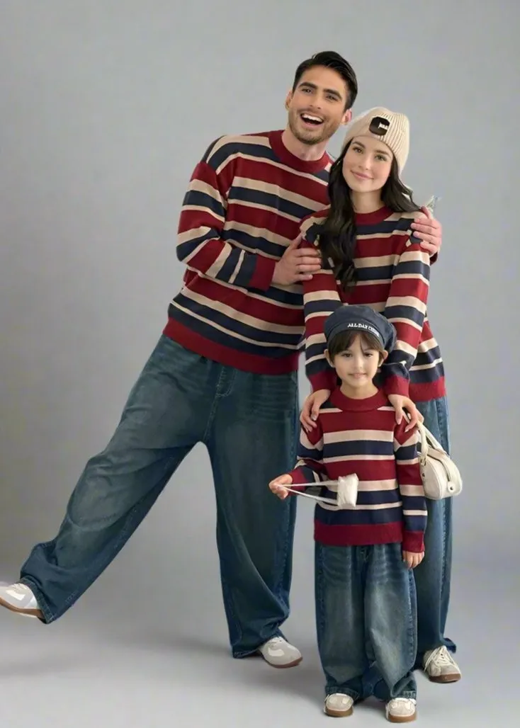 Matching Family Striped Sweaters  Cozy & Stylish Knitwear