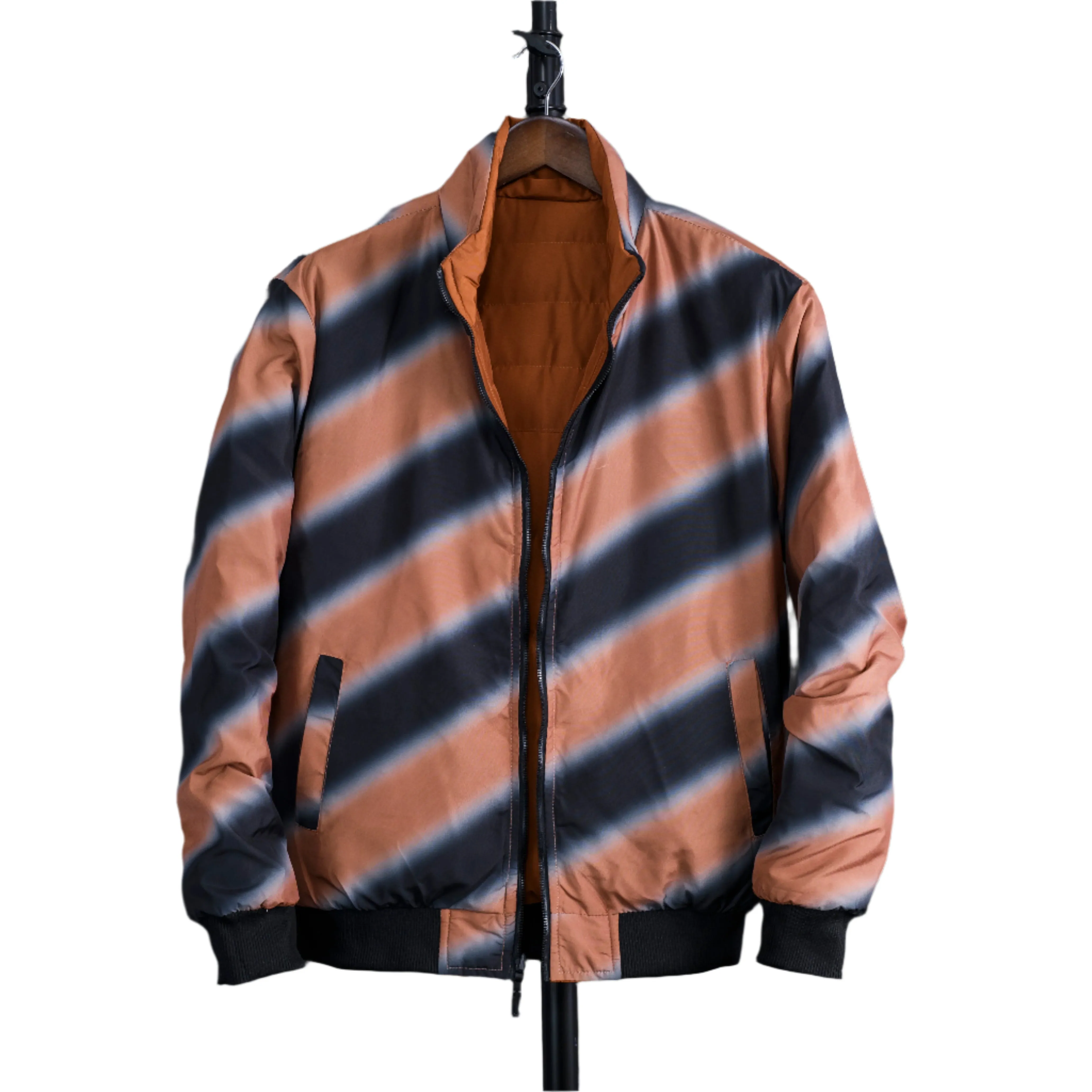 Men Double Sided Stand Collar Casual Jacket